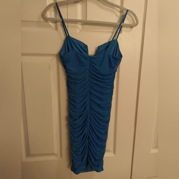 Emerald Sundae/Small/Bright Blue/Ruched Mini  Dress - Picture 2 of 4